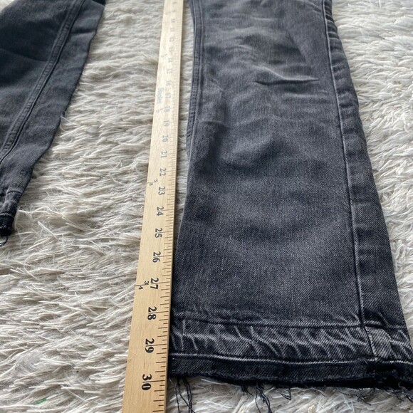 We The Free Free People Faded Black Cuffed Slim Boyfriend Jeans Size 30 Raw Hem - Picture 10 of 12